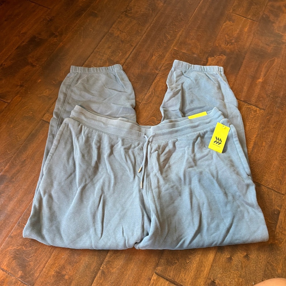 All In Motion Mens French Terry Jogger Blue Gray Cotton Sweatpants XL NWT